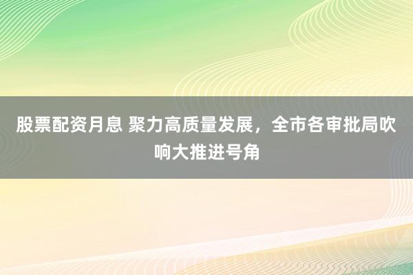 股票配资月息 聚力高质量发展，全市各审批局吹响大推进号角