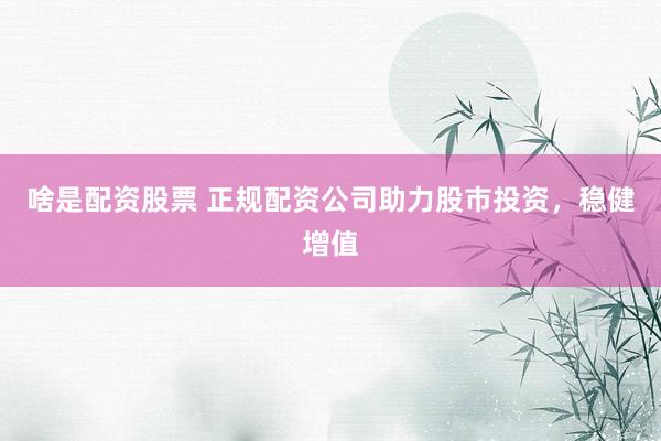 啥是配资股票 正规配资公司助力股市投资，稳健增值